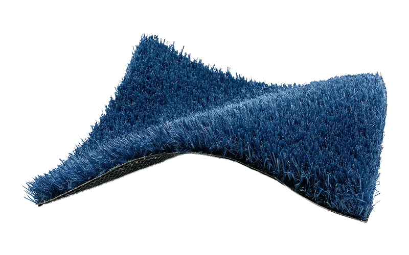 Muestra de césped artificial azul decorativo con fondo transparente