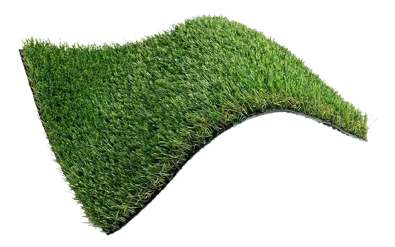 Muestra de césped artificial decorativo con fondo transparente